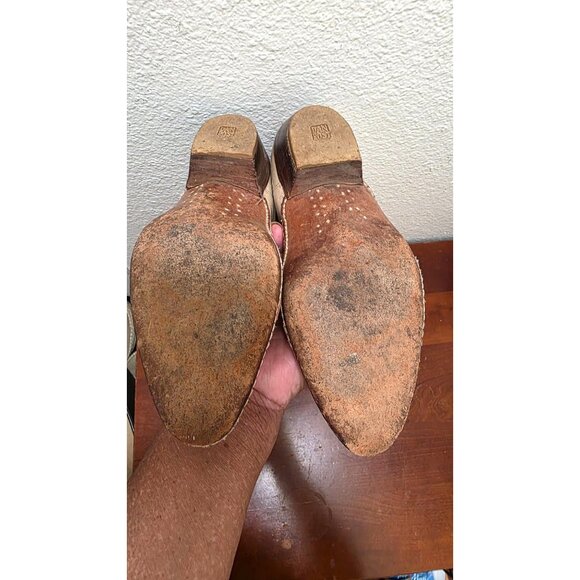 Vintage Dan Post Tan Leather Western Cowboy Boots Size 8 C Handcrafted Stitch - Picture 5 of 8